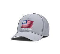 Under Armour Men's Standard Freedom Trucker Hat, (037) Steel/Steel/Red, One Size Fits All