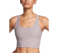 Under Armour Meridian Rib Crop Tank-GRY Débardeurs M Argent