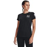 Under Armour New Freedom Banner T-Shirt Femmes, (001) Noir/Blanc, L