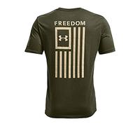 Under Armour New Freedom Flag T-Shirt Chemise, Vert Marin (390)/Sable du désert, Taille L Homme