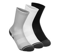 Under Armour Chaussettes Performance Tech Crew Mixte 3 paires Gris/Blanc/Noir M