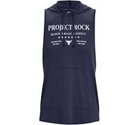 Under Armour Project Rock Q3 Sweat à capuche à manches longues pour homme, Bleu marine/blanc, M