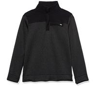 Under Armour Pull en polaire semi-zippé pour garçon, (001) Noir / Gris halo, S
