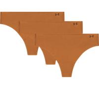 Under Armour Pure Stretch 3-Pack No Show Thong Sous-vêtements pour femme S Marron