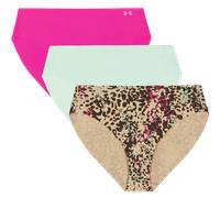 Under Armour Pure Stretch 3-Pack Printed No Show Bikini Sous-vêtements pour femme L Multicolore
