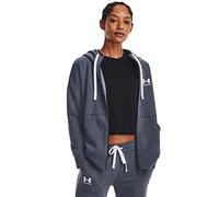 Under Armour Rival Fz Sweat à Capuche en Polaire pour Femme, (044) Downpour Gris, Blanc, Taille S EU