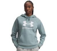 Under Armour Rival Polaire Grand Logo Sweat à Capuche Femmes, Sweat pour Femme Ultra-Doux, Pull garçon Chaud et Confortable, Serpentine/White, L, Serpentine/White, MD