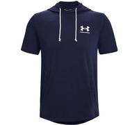 Sweat à capuche Under Armour Rival Terry Logo manches courtes bleu marine blanc - M