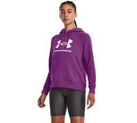 Under Armour Rival Sweat à Capuche en Polaire avec Grand Logo Shirt Femme, Cassis/Blanc, S