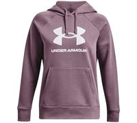 Under Armour Rival Sweat à Capuche en Polaire avec Grand Logo Shirt Femme, Violet Brumeux / / Blanc, XS