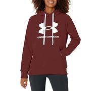 Under Armour Rival Sweat à Capuche en Polaire avec Logo, (690) Rouge châtaigne/Blanc, Medium Femme