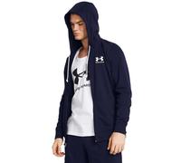 Under Armour Rival Terry Côté Gauche Zip Complet Hommes, Sweat pour Homme Ultra-Doux, Sweat à Capuche Respirant pour l'entraînement, Midnight Navy/Onyx White, L, Midnight Navy/Onyx White, SM