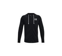 Under Armour Rival Terry Côté Gauche Zip Complet Hommes, Sweat pour Homme Ultra-Doux, Sweat à Capuche Respirant pour l'entraînement, Black/Onyx White, XS