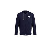 Under Armour Rival Terry Côté Gauche Zip Complet Hommes, Sweat pour Homme Ultra-Doux, Sweat à Capuche Respirant pour l'entraînement, Midnight Navy/Onyx White, L, Midnight Navy/Onyx White, LG