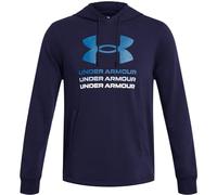 Under Armour RIVAL TERRY GRAPHIC HOOD, bleu, M