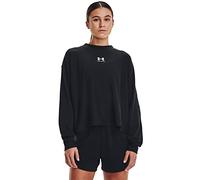 Under Armour Rival Terry Oversize CEW pour Femme, (001) Noir/Blanc, Large