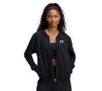 Under Armour Rival Terry Zip Complet Femmes, Sweat zippé Doux et Chaud, Veste Sweat molletonnée au séchage Rapide, Black/White, MD