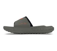 Under Armour Sandales Project Rock 3 Slides unisexe pour adulte, (301) Vert argile/Noir/Orange Team, 9.5 Women/8 Men