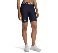 Under Armour Short HeatHear 8 Pouces Femmes, Short de Sport léger, Short Moulant Femme, Midnight Navy/White, L, Midnight Navy/White, XS