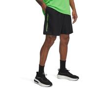 Under Armour Short tissé Wordmark pour Homme, (005) Noir/Vert Cyber, Taille M