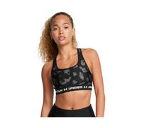 Under Armour Soutien-Gorge à imprimé mi-Long croisé pour Femme, Noir/Anthracite/Blanc, M