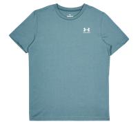 Under Armour Garçon Sportstyle Left Chest Short Sleeve T-Shirt, Jaspe Bleu/Blanc, 128-140 EU