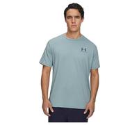 Under Armour Sportstyle Logo Côté Gauche Manches Courtes Hommes, T-Shirt Homme à Manches Courtes, T-Shirt Logo Confortable et Respirant, Serpentine/Jasper Blue, L, Serpentine/Jasper Blue, XS