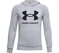 Sweatshirt à capuche Under Armour Rival Big Logo gris clair noir enfant - S