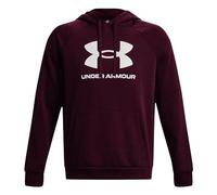 Under Armour Sweat à capuche Rival en polaire, grand logo, marron foncé/blanc M