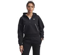Under Armour – Sweat à capuche Rival – Polaire passepoilé demi-zippé – Noir/Blanc (005) Small