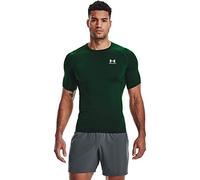 Under Armour T-Shirt Fonctionnel à Manches Courtes UA HG Armour Comp SS à séchage Rapide pour Homme, Vert forêt (301)/Blanc, S