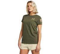 Under Armour T-shirt Freedom Banner pour femme, (393) Vert marine / / Sable du désert, Taille S