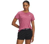 Under Armour Tech Manches Courtes Col Rond-Twist, T-Shirt Femme Confortable et au séchage Rapide, T-Shirt de Sport Respirant, Femmes, Fuchsia Dusk/White, L, Fuchsia Dusk/White, LG