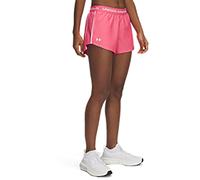 Under Armour Short Tech Play Up – Ourlet arrondi, poches ouvertes, respirant – Rose Femme S