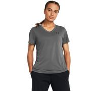 Under Armour Tech SSV-Solid, T-shirt de sport respirant pour femme, T-Shirt manches courtes avec col en V