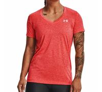 Under Armour Tech V-Neck Twist Short-Sleeve T-Shirt Chemise, Mandarine électrique (824) / Argent métallisé, S Femmes