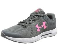 Under Armour UA GS Pursuit BP, Chaussures de Course Mixte, Pitch Gris Blanc Cerise, 39 EU