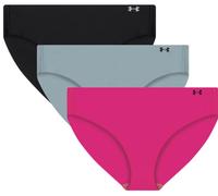 Under Armour UA PURE STRETCH NO SHOW BIKINI-SOLID 3PK Sous-vêtements pour femme S Rose