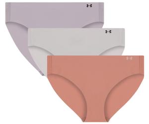 Under Armour UA PURE STRETCH NO SHOW BIKINI-SOLID 3PK Sous-vêtements pour femme XS Marron