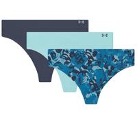 Under Armour UA PURE STRETCH NO SHOW THONG -PRINT 3PK Sous-vêtements pour femme XL Bleu