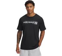 Under Armour UA T-Shirt à Manches Courtes pour Homme Motif Camouflage, Noir/Vert Marine/Blanc, L