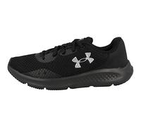 Under Armour UA W Charged Pursuit 3 Chaussures de sport pour femmes, baskets légères et confortables, noir/noir/argent métallisé
