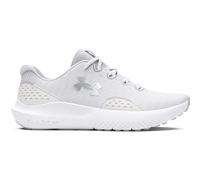 Under Armour UA W Charged Surge 4 Chaussures de sport pour femmes, baskets légères et respirantes, blanc/gris/argent