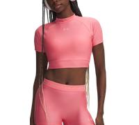 Under Armour Heatgear Crop Mock Short Sleeve T-shirt Rose M Femme