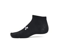 Under Armour Unisex-Adult Essential Low Socks 6 Pack, (001) Black/Black/Castlerock, Medium