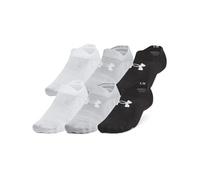 Under Armour Unisex-Adult Essential Ultra Low Tab Socks 6 Pack, (002) Black/Black/Halo Gray, Medium