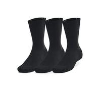 Under Armour Unisex-Adult Training Cotton Crew Socks 3 Pack, (001) Black/Black/White, Medium