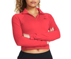 Under Armour Vanish Seamless 1/4 Zip Crop-RED Tee-shirt M Rouge