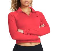 Under Armour Vanish Seamless 1/4 Zip Crop-RED Tee-shirt XL Rouge