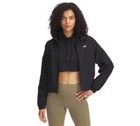 Under Armour Veste tissée Rival Femmes, Veste Femme imperméable et Respirante, Veste zippée en Tissu Extensible, Black/White, XL